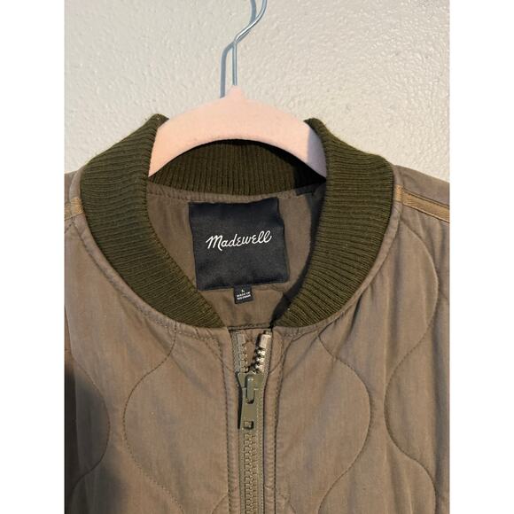 Madewell Quilted Military Coat Green - Picture 3 of 4
